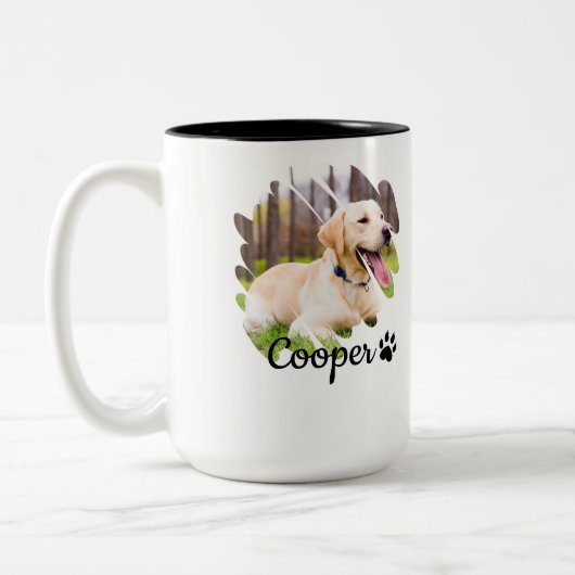 Minimalist Grunge Coffee Mug – Modern Cool Design Tweekleurige Koffiemok (Links)