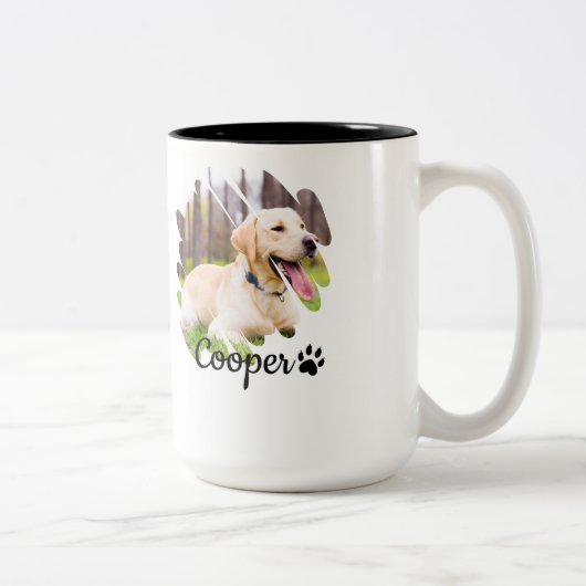 Minimalist Grunge Coffee Mug – Modern Cool Design Tweekleurige Koffiemok (Rechts)