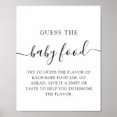 Minimalist Guess the Baby Food Baby shower Game Poster (Voorkant)