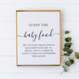 Minimalist Guess the Baby Food Baby shower Game Poster
