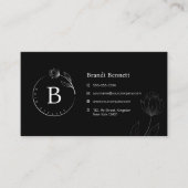 Minimalist Haarstylist Hand getrokken Floral Botan Visitekaartje (Voorkant)
