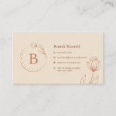 Minimalist Haarstylist Hand getrokken Floral Botan Visitekaartje (Voorkant)