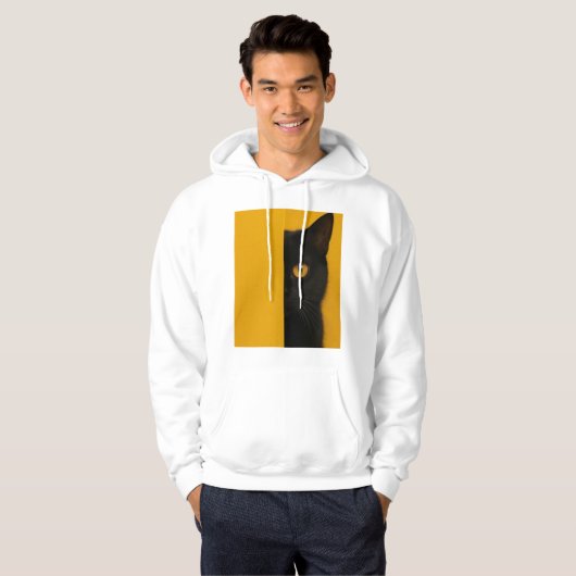 Minimalist Half-Cat Art Hoodie (Voorkant volledig)