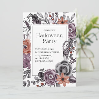 Minimalist Halloween Invitation For Business Party Kaart