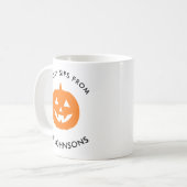 Minimalist Halloween Spooky Sips – Personalized Koffiemok (Voorkant links)