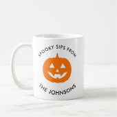 Minimalist Halloween Spooky Sips – Personalized Koffiemok (Links)