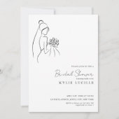 Minimalist Hand Drawn Bride Lovely Bridal Shower Kaart (Voorkant)