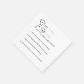 Minimalist Hand Drawn Heart Fun Facts Wedding Servet (Hoek)