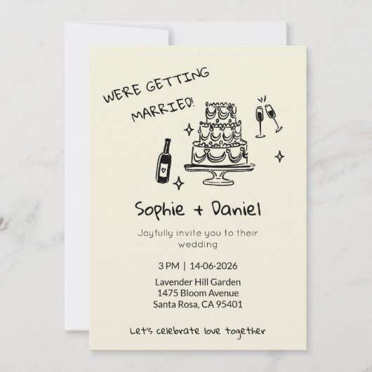 Minimalist Hand-Drawn Kaart (Voorkant)