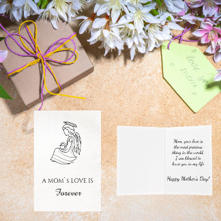 Minimalist Hand Drawn Mother`s Day Greeting Kaart