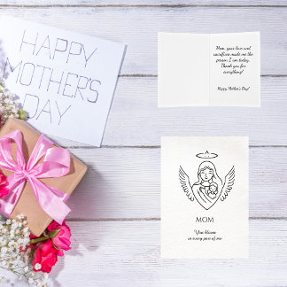 Minimalist Hand Drawn Mother`s Day Greeting Kaart