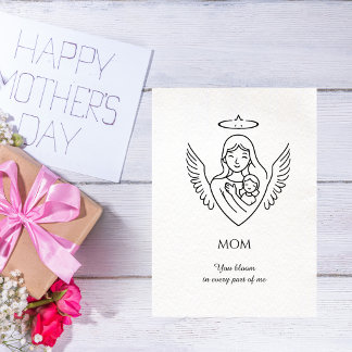 Minimalist Hand Drawn Mother`s Day Greeting Kaart