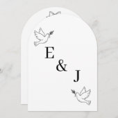 Minimalist Hand Drawn Wedding Invitation Kaart (Voorkant / Achterkant)