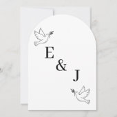Minimalist Hand Drawn Wedding Invitation Kaart (Voorkant)