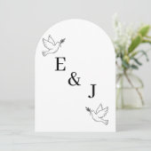 Minimalist Hand Drawn Wedding Invitation Kaart (Staand voorkant)