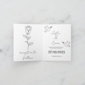Minimalist Hand-Drawn Wedding Invitation with Dove (Binnen)