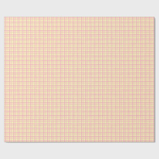 Minimalist Hand Drawn Wobbly Grid Check Yellow Cadeaupapier (Vlak)