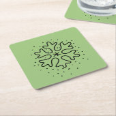 Minimalist handdrawn snowflake kartonnen onderzetters (Schuin)