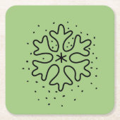 Minimalist handdrawn snowflake kartonnen onderzetters (Voorkant)
