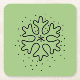 Minimalist handdrawn snowflake kartonnen onderzetters