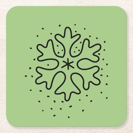 Minimalist handdrawn snowflake kartonnen onderzetters (Voorkant)