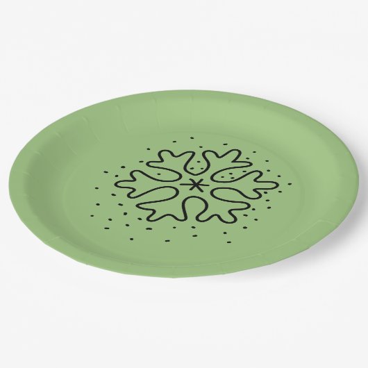 Minimalist handdrawn snowflake papieren bordje (Gekanteld)