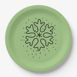 Minimalist handdrawn snowflake papieren bordje