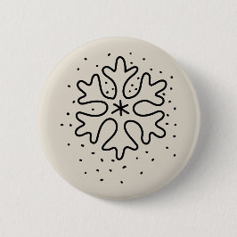 Minimalist handdrawn snowflake ronde button 5,7 cm