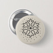Minimalist handdrawn snowflake ronde button 5,7 cm (Voorkant /achterkant)