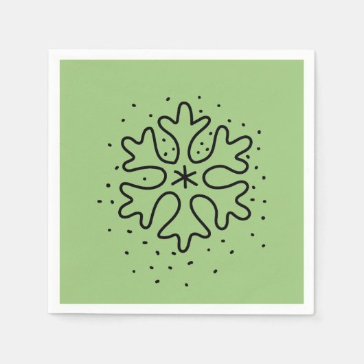Minimalist handdrawn snowflake servet (Voorkant)