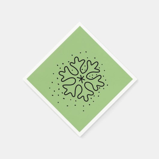 Minimalist handdrawn snowflake servet (Hoek)