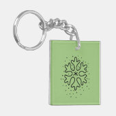 Minimalist handdrawn snowflake sleutelhanger (Voorkant Links)