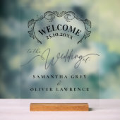 Minimalist Handwritten Elegant Welcome Sign Acryl Bord (Neutraal)