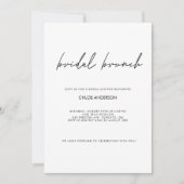 Minimalist Handwritten Script Black Bridal Shower Kaart (Voorkant)