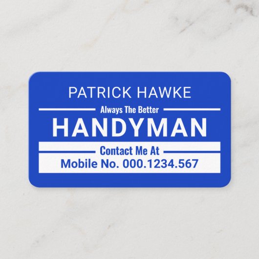 Minimalist Handyman Border Lines Visitekaartje (Voorkant)