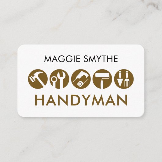 Minimalist Handyman Tools Icon Visitekaartje (Voorkant)