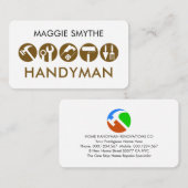 Minimalist Handyman Tools Icon Visitekaartje (Voorkant / Achterkant)