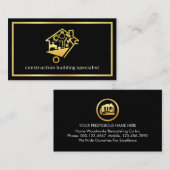 Minimalist Handyman Tools In Gold Frame Visitekaartje (Voorkant / Achterkant)