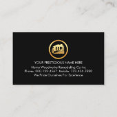 Minimalist Handyman Tools In Gold Frame Visitekaartje (Achterkant)