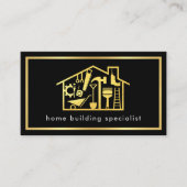 Minimalist Handyman Tools In Gold Frame Visitekaartje (Voorkant)