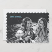 Minimalist Hanukkah Siblings Black and White Photo Feestdagenkaart (Voorkant)