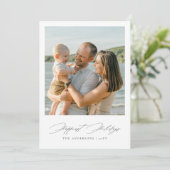 Minimalist Happiest Feestdagen Foto Kerst Kaart (Staand voorkant)