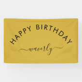 Minimalist Happy Birthday Classic Gold Spandoek (Horizontaal)