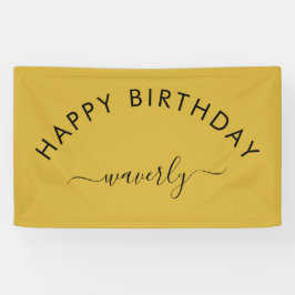 Minimalist Happy Birthday Classic Gold Spandoek