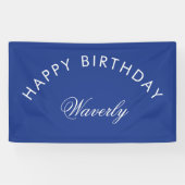 Minimalist Happy Birthday Royal Blue Spandoek (Horizontaal)