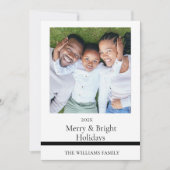 Minimalist Happy Holidays Card with Custom Name Feestdagenkaart (Voorkant)