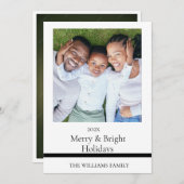 Minimalist Happy Holidays Card with Custom Name Feestdagenkaart (Voorkant / Achterkant)