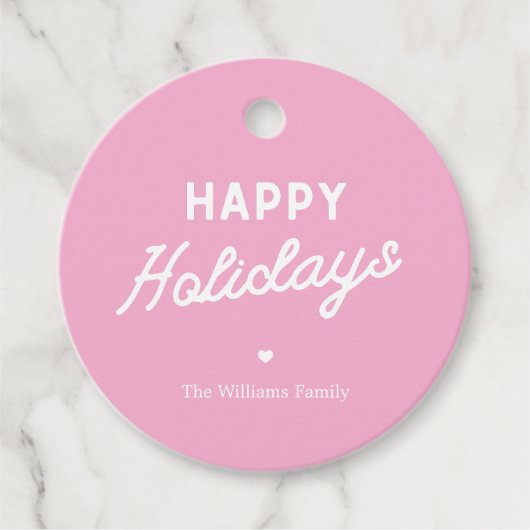 Minimalist ׳Happy Holidays׳ Custom Christmas Bedankjes Labels (Voorkant)