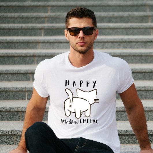 Minimalist Happy Meowentine Cat T-shirt