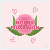 Minimalist Happy Muslimah Sticker (Voorkant)